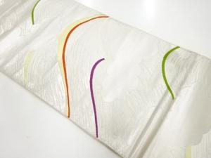 リサイクル　波に雲模様織り出し袋帯